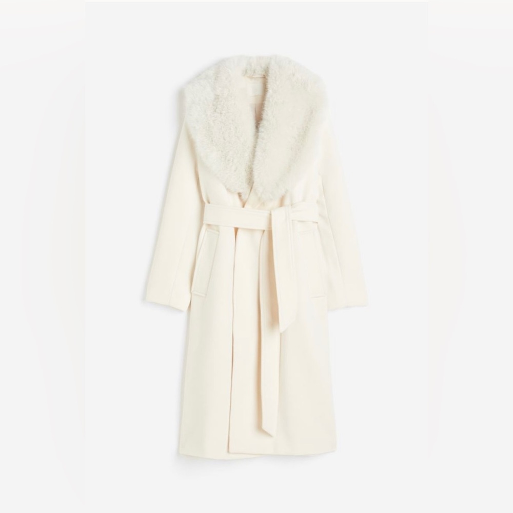 H&M fluffy collar coat